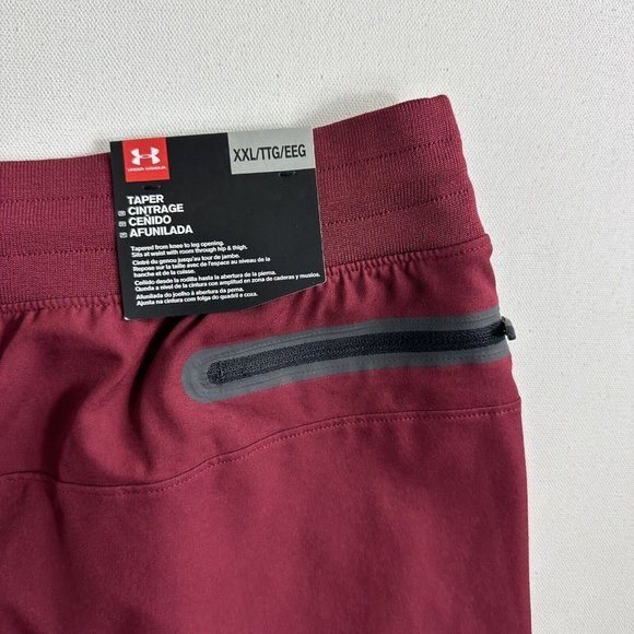 Under Armour TAPERED Sweatpants Joggers Performance Red Mens Size 2XL Active Gym - Picture 9 of 9